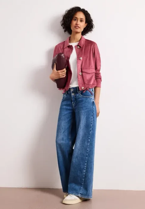 Street One Velours mit Knopfleiste Jacke dark clouded blush (Damen)