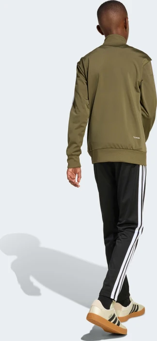 adidas Seasonal Essentials Tiberio 3-Streifen Tricot Trainingsanzug olive strata/white (Junior)
