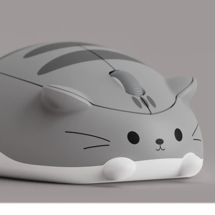 Akko x Waigua Cat Theme Wireless Mouse, Gray Mimo, USB