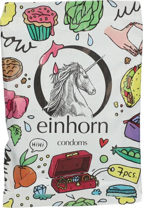 einhorn Muschigegenstände Kondome, 7 Stück