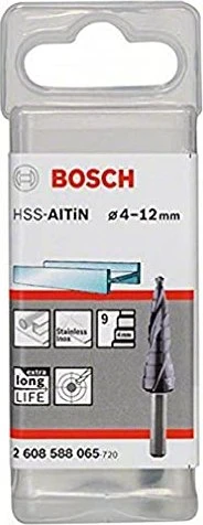 Bosch Professional HSS AlTiN Stufenbohrer, 4-12x66.5mm, 1 Stück