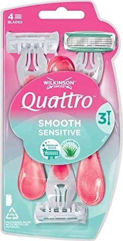 Wilkinson Sword Quattro Women Sensitive Einwegrasierer, 3 Stück