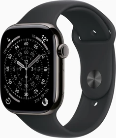 Apple Watch Series 11 (GPS + Cellular) 46mm Titan schiefer mit Sportarmband M/L schwarz
