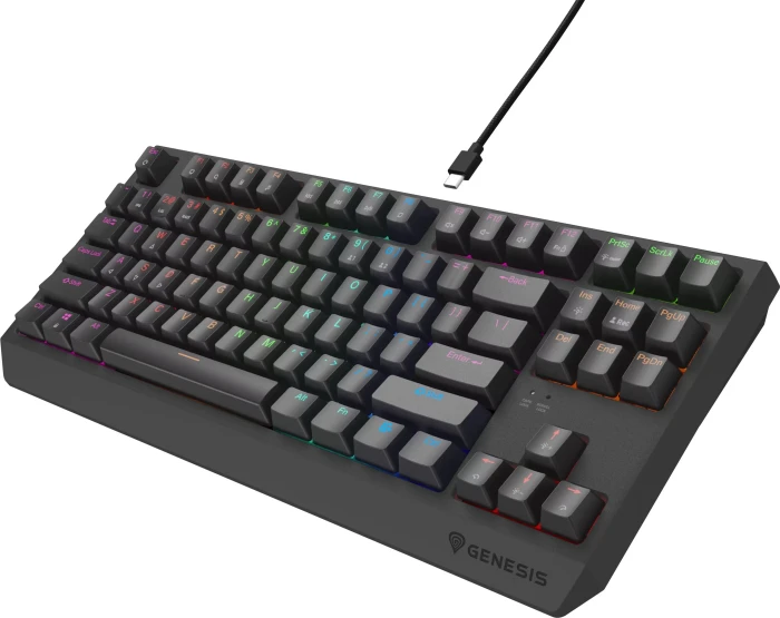 Genesis Thor 230 TKL Lite, schwarz, LEDs RGB, hot-swap, Outemu Red, USB, US
