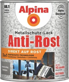 Alpina Farben Metallschutz-Lack Hammerschlag außen dunkelgrau, 2.5l