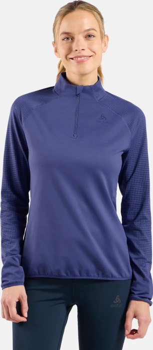 Odlo Zeroweight Warm Half Zip 2.0 Laufshirt langarm skipper blue (Damen)
