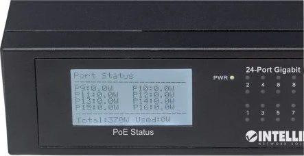 Intellinet Rackmount Gigabit Switch, 24x RJ-45, 2x SFP, 370W PoE+