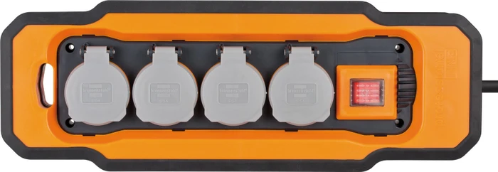 Brennenstuhl professionalLINE Steckdosen-Powerblock IP54, 4-fach, 8m, orange/anthrazit