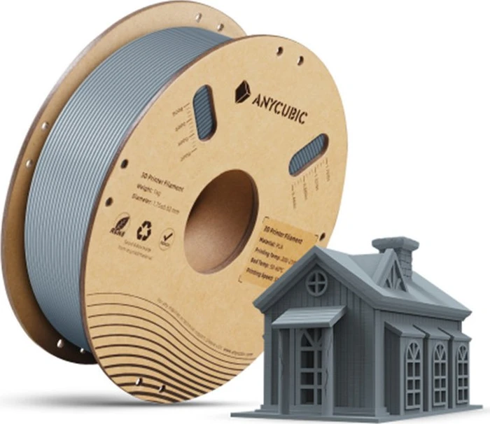 Anycubic PLA Basic, silber, Spule, 1.75mm, 1.00kg