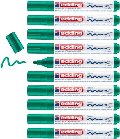 edding 4500 Textilmarker grün, 10er-Pack