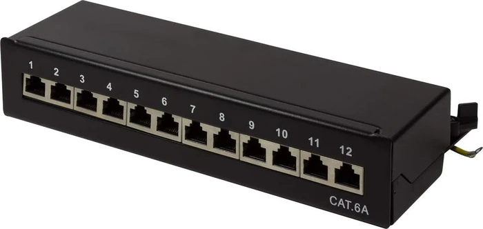LOGILINK Desktop Patchpanel Cat6a, für Tisch/Wand, schwarz, 12-Port Image