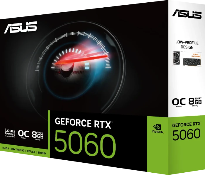 ASUS GeForce RTX 5060 LP BRK OC Edition, RTX5060-O8G-LP-BRK, 8GB GDDR7, 2x HDMI, DP
