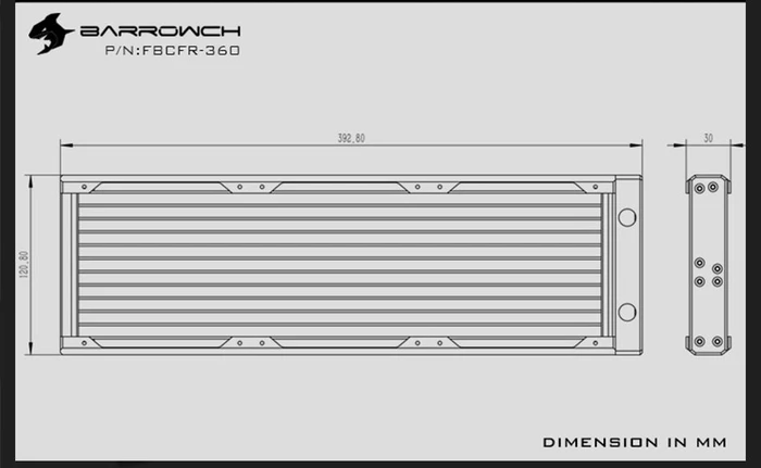 Barrow BarrowCH Chameleon Fish Series Radiator 360, POM, matt silver