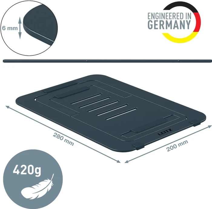 Leitz Ergo, Notebook-Stand, grau, höhenverstellbar