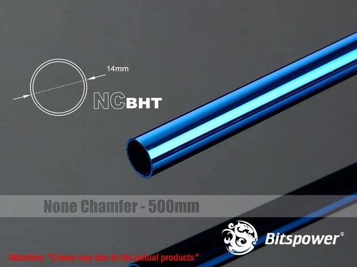 Bitspower Messing Hardtube 14mm, blau, Royal Blue