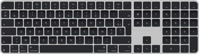 Apple Magic Keyboard mit Touch ID und Ziffernblock für Mac mit Apple Chip (USB-C), schwarz/silber, USB/Bluetooth, FR