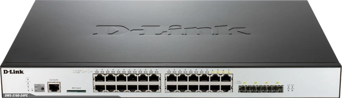 D-Link DWS-3160 Rackmount Gigabit Managed Switch, 20x RJ-45, 4x RJ-45/SFP, 370W PoE+