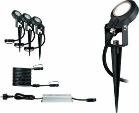 Paulmann Plug & Shine Sting 6W Gartenspot anthrazit, 3 Stück