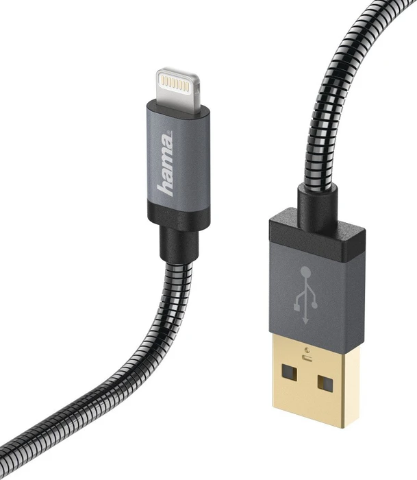 Hama Lade-/Datenkabel Metall Apple Lightning/USB-A, 1.5m, anthrazit