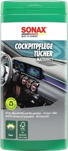 Sonax KunststoffPflegeTücher seidenmatt Box, 25 Stück