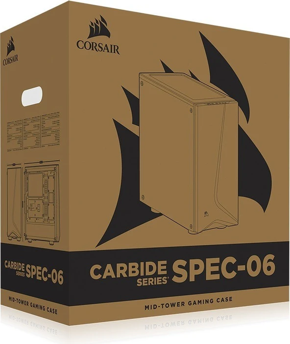 Corsair Carbide Series SPEC-06 RGB weiß, Glasfenster