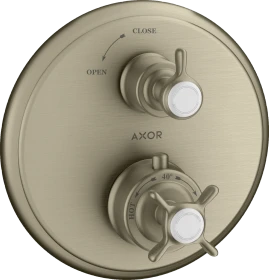 Hansgrohe Axor Montreux Thermostat Unterputz mit Kreuzgriff und Absperrventil brushed nickel