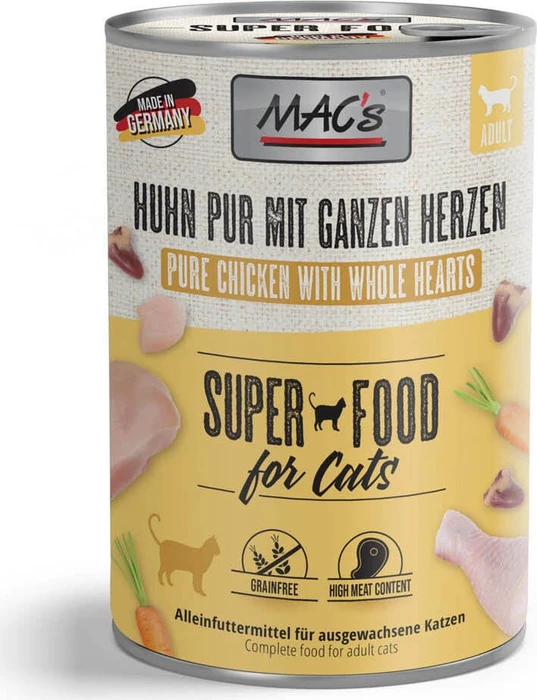 MAC's Cat Huhn mit ganzen Geflügelherzen Adult, 2.40kg (6x 400g)