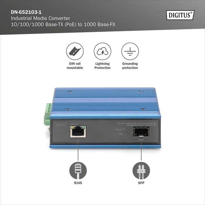 Digitus Industrial, RJ-45, SFP