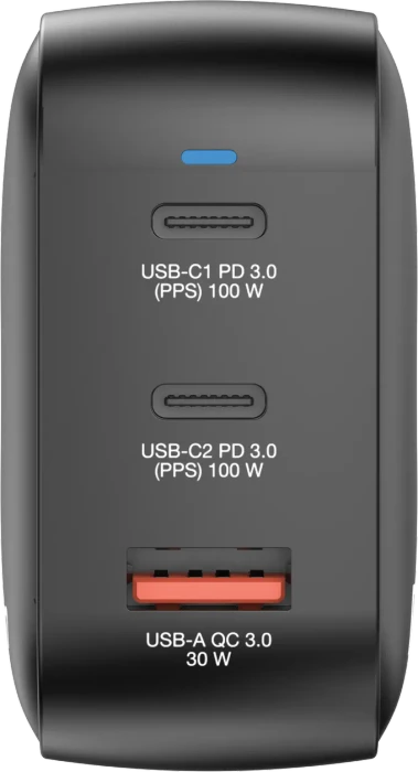 Verbatim 100W Mini-GaN-Ladegerät 3 Anschlüsse schwarz