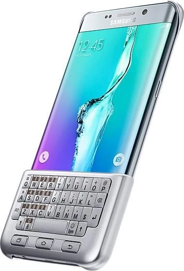 Samsung Keyboard Cover QWERTZ für Galaxy S6 Edge+ silber