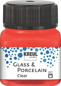 Kreul Glass & Porcelain Clear Malfarbe, kirschrot, 20ml