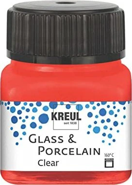 Kreul Glass & Porcelain Clear Malfarbe, kirschrot, 20ml
