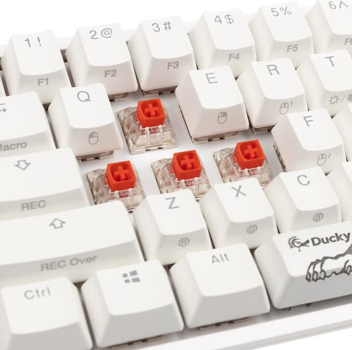 Ducky One 2 Pro Mini, PBT, weiß, LEDs RGB, Kailh Box RED, USB, US