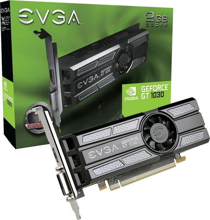 EVGA GeForce GT 1030 SC Low Profile, 2GB GDDR5, DVI, HDMI