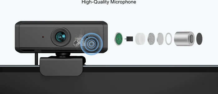 Wansview 1080P 105 FullHD Webcam mit Mikrofon und Abdeckung, schwarz