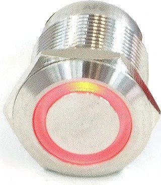 Phobya Druckschalter silber, 6-Pin, weiß beleuchtet, Punkt