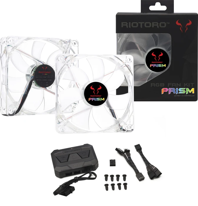 Riotoro Prism RGB Fan, LED-Steuerung, Lüftersteuerung, 120mm, 2er-Pack