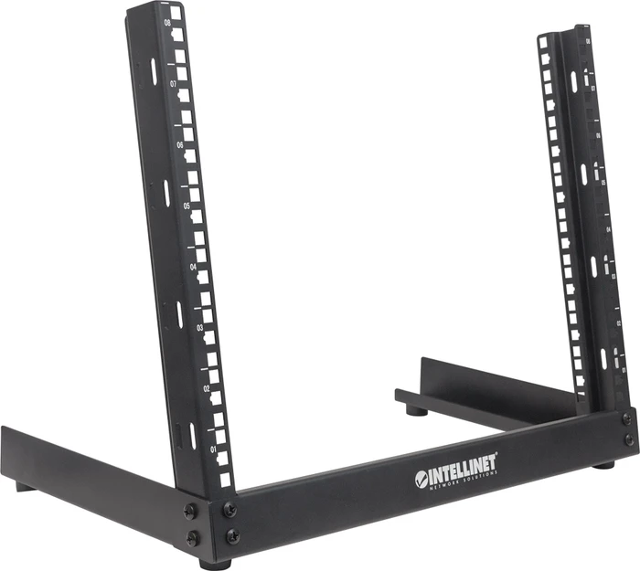 Intellinet 19" 2-Pfosten Laborgestell, Open Frame Rack 8HE, Flatpack, RAL 9005, 294mm tief