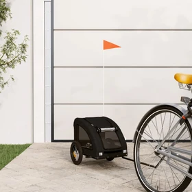 vidaXL Hunde 124x53cm Fahrradanhänger schwarz