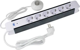 as-Schwabe Steckdosenleiste FLASH mit separatem Schalter, 6-fach, 1.5m