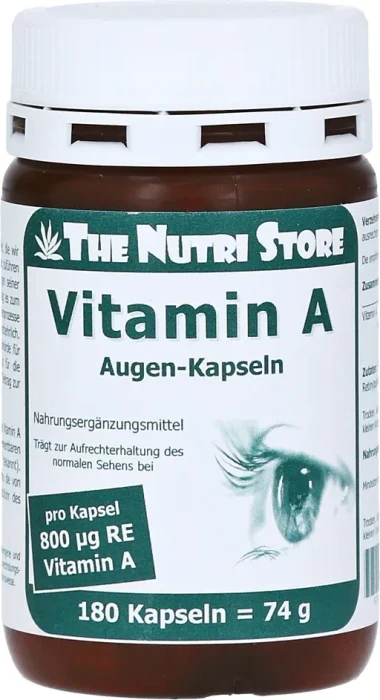 The Nutri Store Vitamin A 800µg Augen Kapseln, 180 Stück
