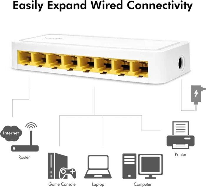 LogiLink NS200 Desktop Gigabit Switch, 8x RJ-45