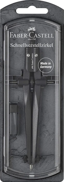Faber-Castell Stream Schnellverstellzirkel, blackstone, Etui