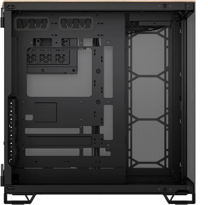 Corsair 6500X, schwarz/Walnuß, Glasfenster