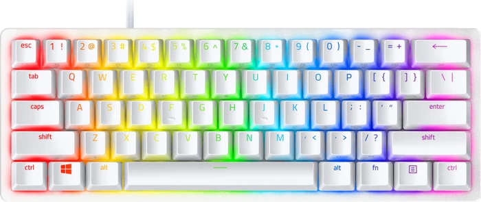 Razer Huntsman Mini, Mercury White, Razer Linear Optical RED, USB, DE