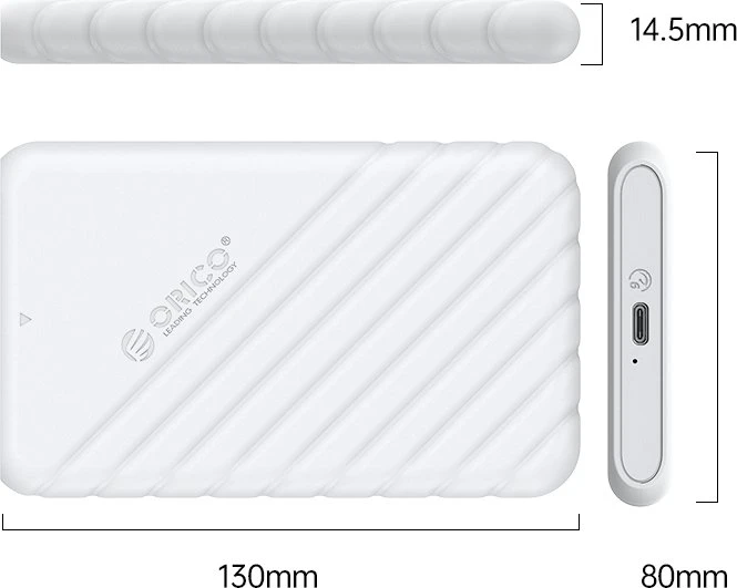 Orico 25PW1-C3, 2.5" HDD Enclosure, weiß, 2.5", USB-C 3.0