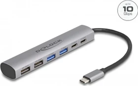 DeLOCK 6-Port USB-Hub, USB-C 3.1 [Stecker] (64232)