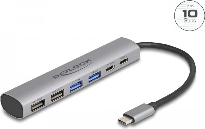 DeLOCK 6-Port USB-Hub, USB-C 3.1 [Stecker]