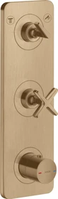 Hansgrohe Axor Citterio E Thermostatmodul 380/120 Kontrollfeld mit Platte für 2 Verbraucher brushed bronze