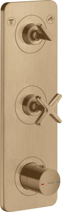 Hansgrohe Axor Citterio E Thermostatmodul 380/120 Kontrollfeld mit Platte für 2 Verbraucher brushed bronze